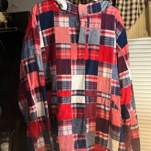 NWOT Hooded Flannel Pullover Unisex
